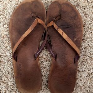 Hari Mari Brown Leather Flip Flop Sandals